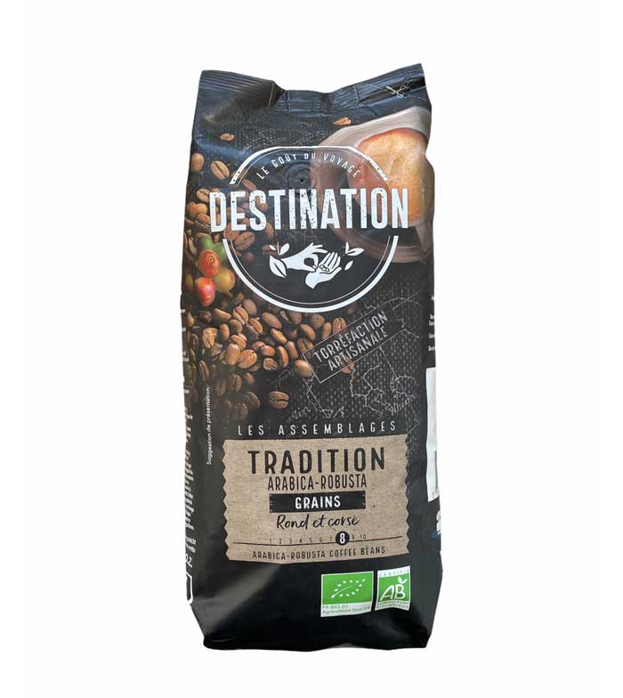 Comprar DESTINATION - Café en grano de tradición arábica y robusta bio 1kg
