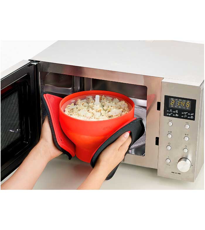 Nicedier Resistencia Recipiente para microondas Palomitas de ma/íz Plegable de Silicona de Alta Temperatura Palomitas manija para Hacer Palomitas de ma/íz de microondas Red del Hogar