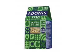 Adonis - Keto crackers - Olive and chia seeds 60g