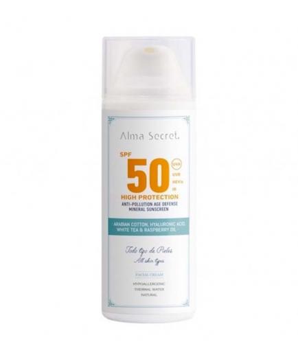 Alma Secret - Protector solar facial SPF50 para todo tipo de pieles