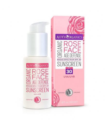 Alteya Organics - Protector Solar Facial Orgánico SPF 30 - Rosa Búlgara