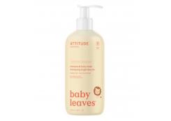 Attitude - Champú y gel 2 en 1 para bebés Baby Leaves 473ml - Néctar de pera