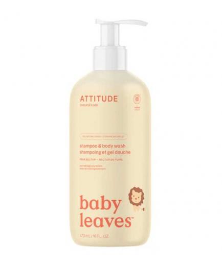 Attitude - Shampoo and gel 2 in 1 for babies Baby Leaves 473ml - Pear nectar