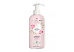 Attitude - Champú y gel 2 en 1 para bebés Baby Leaves 473ml - Sin perfume