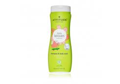 Attitude - Shampoo and gel 2 in 1 for children Little Leaves 473ml - Watermelon and Coconut