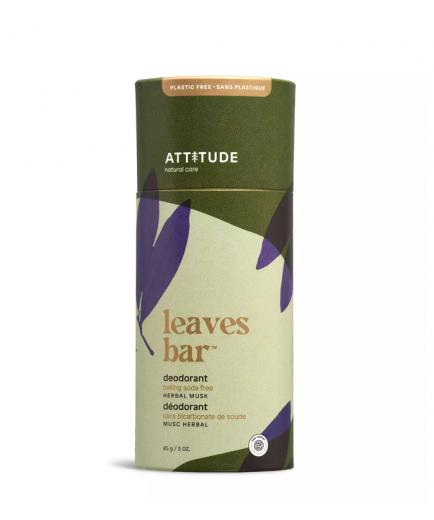 Attitude - Desodorante sólido Leaves Bar - Almizcle de hierbas