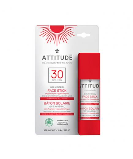 Attitude - 100% Mineral Face stick SPF 30 - Fragance-free
