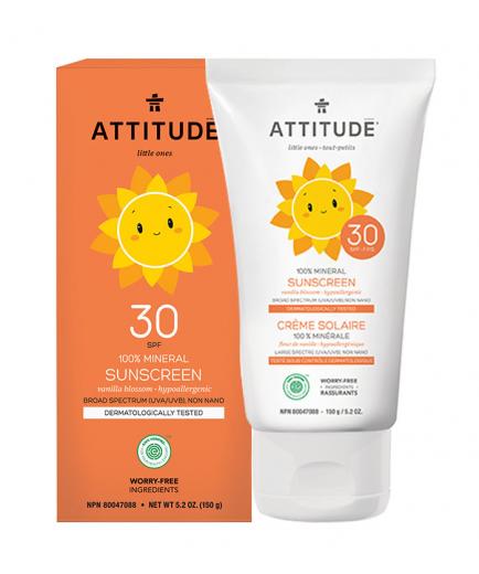 Attitude - 100% Mineral Sunscreen SPF 30 for kids - Vanilla Blossom 150gr