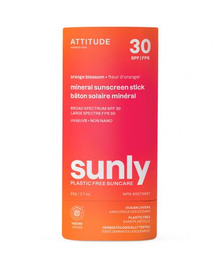 Attitude - Protector solar en barra SPF30 UVB + UVA -  Flor de naranja