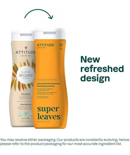 Attitude - *Super leaves* - Champú natural volumen y brillo - Proteína de soja y arándanos