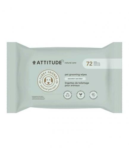 Attitude - Toallitas para mascotas 100% biodegradables sin fragancia Furry Friends