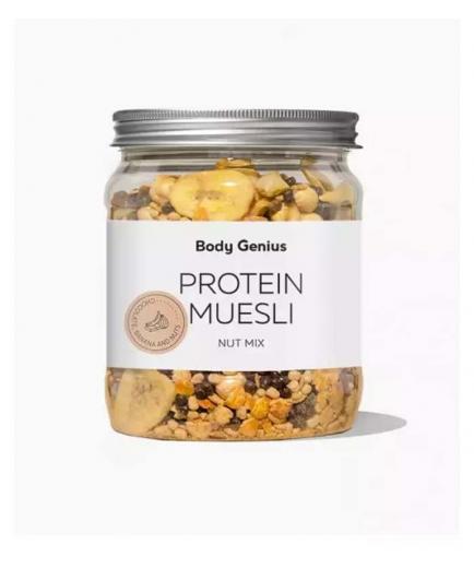 Body Genius - Muesli proteico sin azúcar - Chocolate, plátano y frutos secos