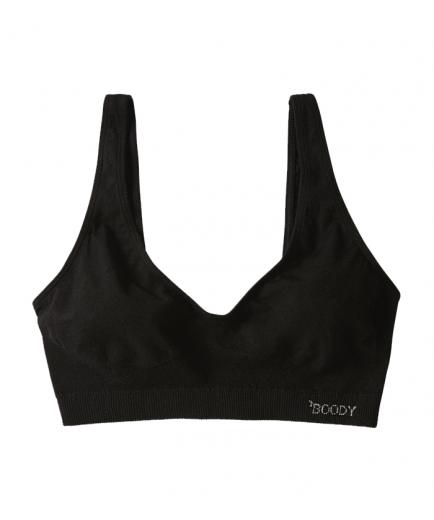 Boody - Sujetador de bambú Shaper Crop Negro - Talla S