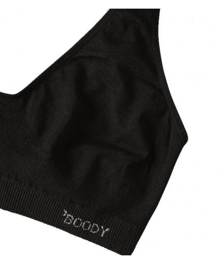 Boody - Sujetador de bambú Shaper Crop Negro - Talla S