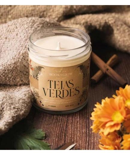 Book and Glow - *Mundos Extraordinarios* - Soy Candle - Tejas verdes