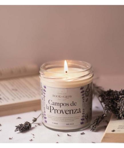 Book and Glow - Soy candle Wanderlust collection - Fields of provence