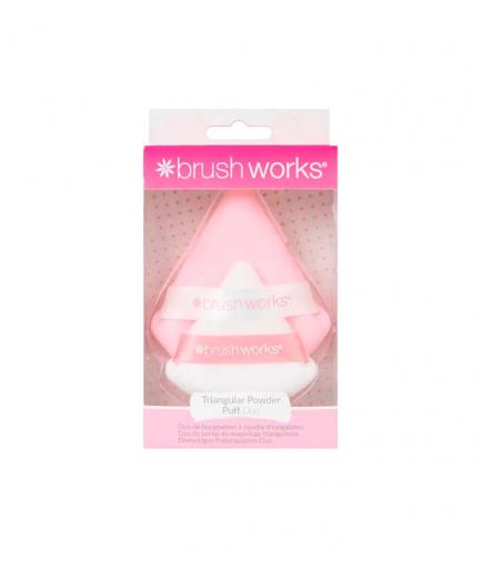 Brushworks - Dúo de borlas de maquillaje triangulares
