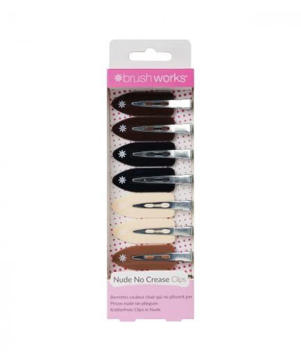 Brushworks - Pinzas antimarcas para el cabello - Nude