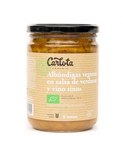 Carlota Organic - Vegan meatballs in vegetable sauce and Bio red wine 425g