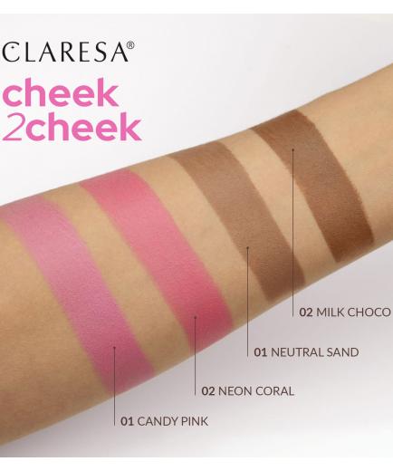 Claresa - Contorno en stick Cheek 2Cheek - 01: Neutral Sand
