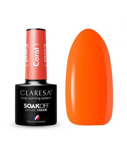 Claresa - Semi-permanent nail polish Soak off - 01: Coral