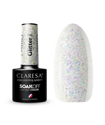Claresa - Semi-permanent nail polish Soak off - 01: Glitter