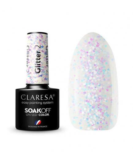 Claresa - Semi-permanent nail polish Soak off - 02: Glitter