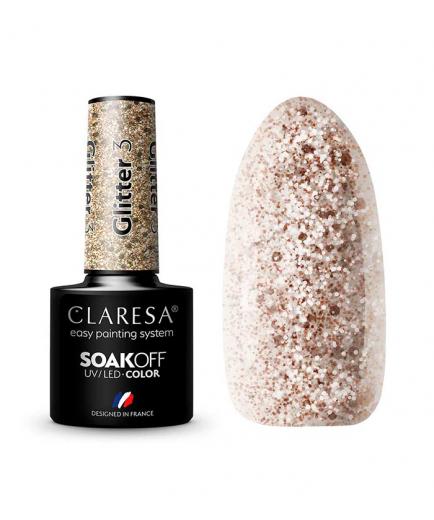 Claresa - Semi-permanent nail polish Soak off - 3: Glitter