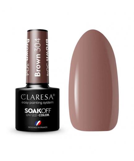 Claresa - Semi-permanent nail polish Soak off - 304: Brown