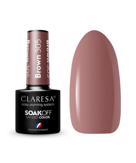 Claresa - Semi-permanent nail polish Soak off - 305: Brown
