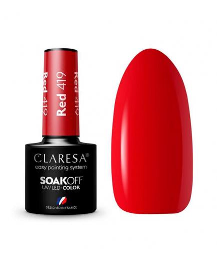 Claresa - Semi-permanent nail polish Soak off - 419: Red