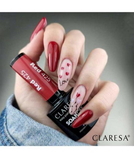 Claresa - Semi-permanent nail polish Soak off - 425: Red