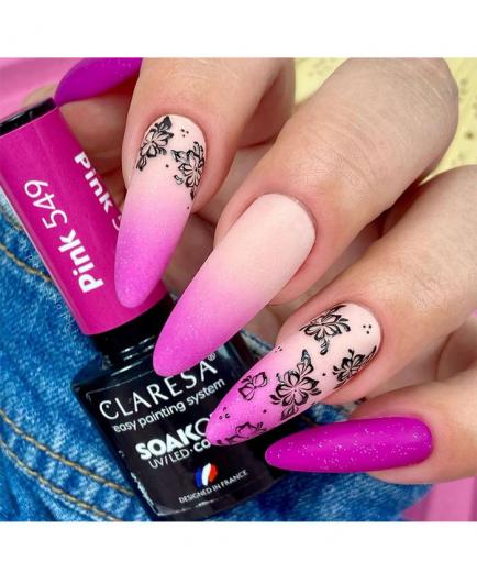 Claresa - Semi-permanent nail polish Soak off - 549: Pink