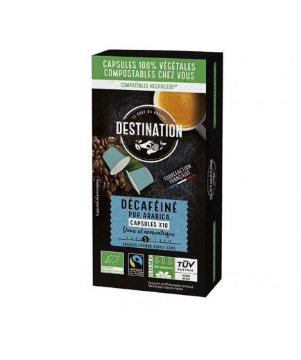 DESTINATION - Café descafeinado en cápsulas biodegradables 100% Arábica 10ud