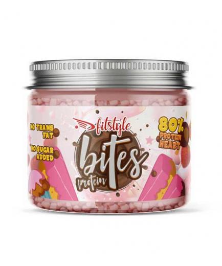 Fitstyle - Protein Bites white chocolate protein balls 100g - Pink cake