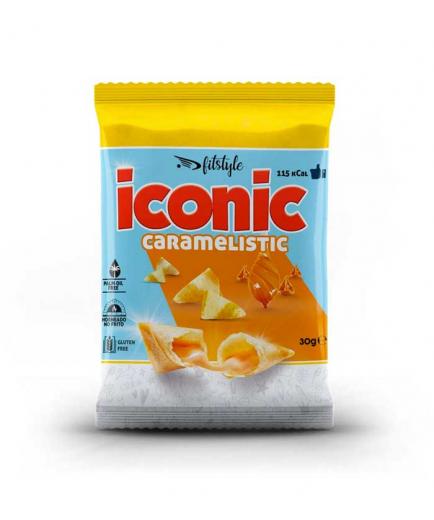 Fitstyle - Snack proteico iConic de harina de arroz y garbanzo 30g - Relleno de caramelo