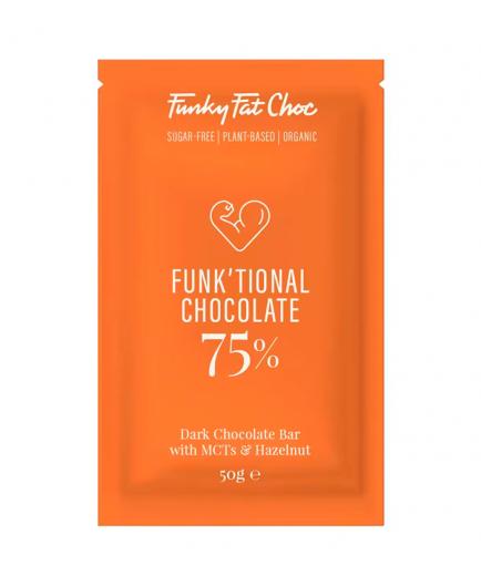 Funky Fat Foods - Chocolate negro 75% keto vegano 50g - Avellana