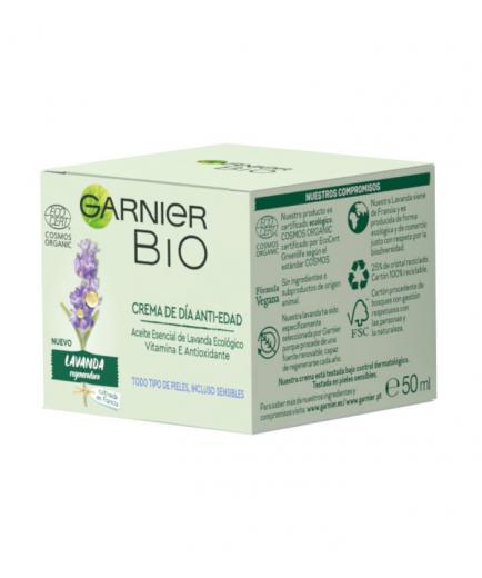 Garnier BIO - Crema de Día Anti-Edad Regeneradora Aceite Esencial de Lavanda y Argán Ecológicos y Vitamina E