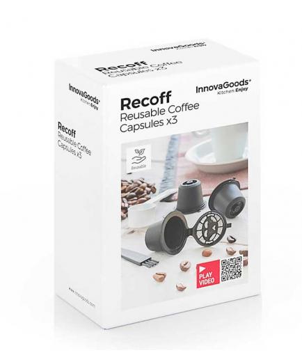 Innovagoods - Pack 3 reusable capsules for Recoff coffee