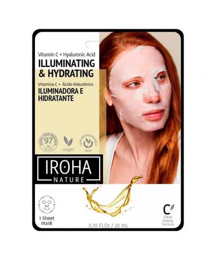 Iroha Nature - Mascarilla Facial iluminadora e hidratante - Vitamina C + Ácido Hialurónico