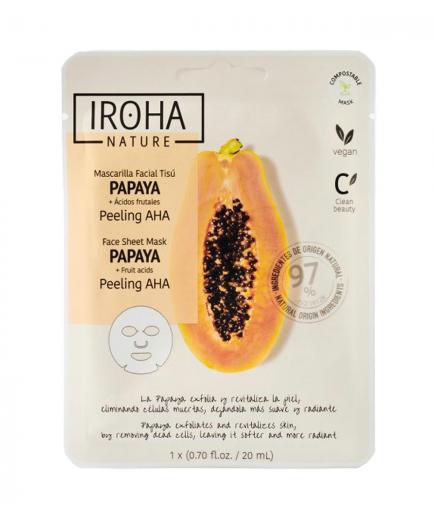Iroha Nature - Mascarilla facial Tisú Peeling AHA - Papaya