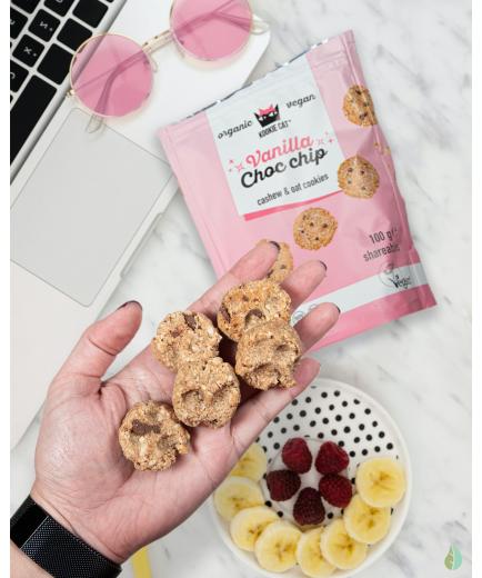 Kookie Cat - Vegan Mini Vanilla Chocolate Chip Cookies 100g