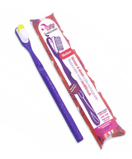 Lamazuna - Cepillo de dientes recargable morado - Medio