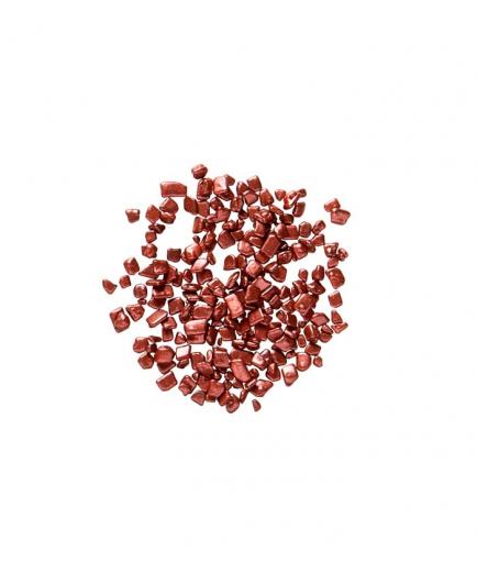 Mona Lisa - Metallic scarlet decorated dark chocolate balls 600g - Scarlet metallic flakes