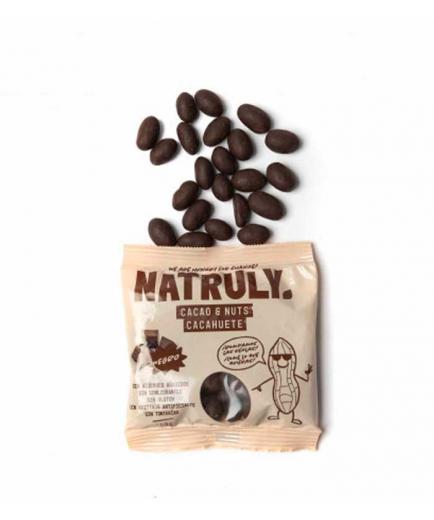 Natruly - Cacahuetes recubiertos de Chocolicious negro sin gluten 150g