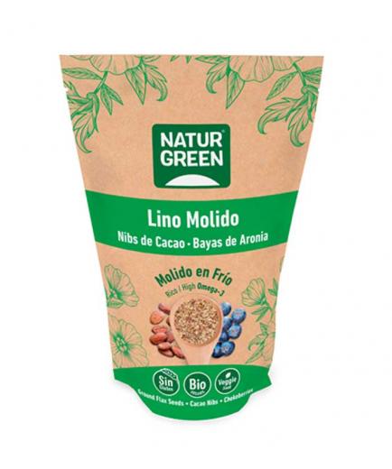 Naturgreen - Semillas de lino molido, nibs de cacao y bayas de aronia Bio