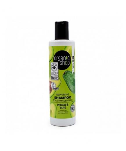 Organic Shop - Champú reparador para cabello dañado  280ml - Aguacate y aceite de oliva