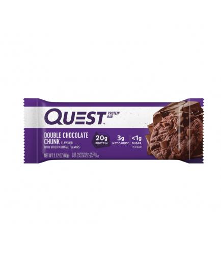 Quest - Barrita proteica sin gluten 60g - Chocolate doble con trocitos