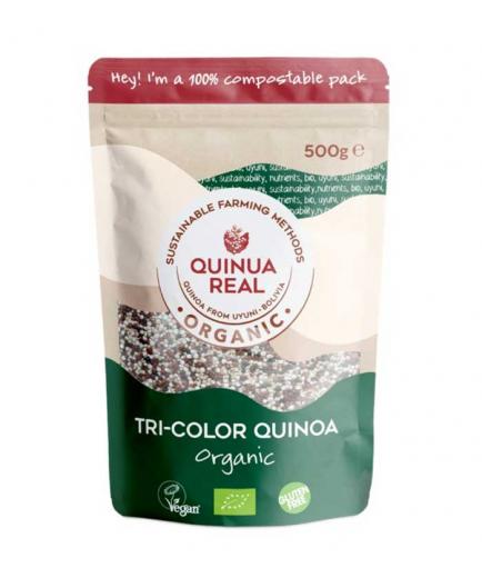 Quinua Real - Quinoa real en grano tri-color Bio 100% envase compostable 500g