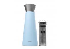 Qwetch - Jarra isotérmica con infusor Acero Inoxidable Carafe 1L - Azul pastel